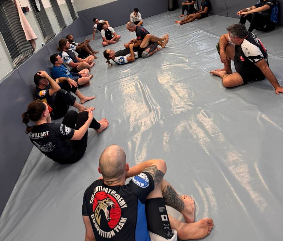 Fundamentals class watching a technique